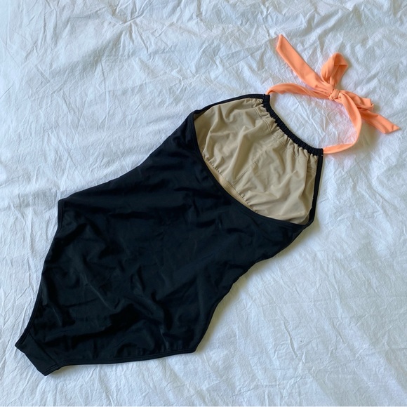 Black swimsuit w/ orange halter - Picture 2 of 5